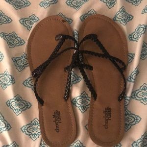 Charlotte Russe black braided sandals